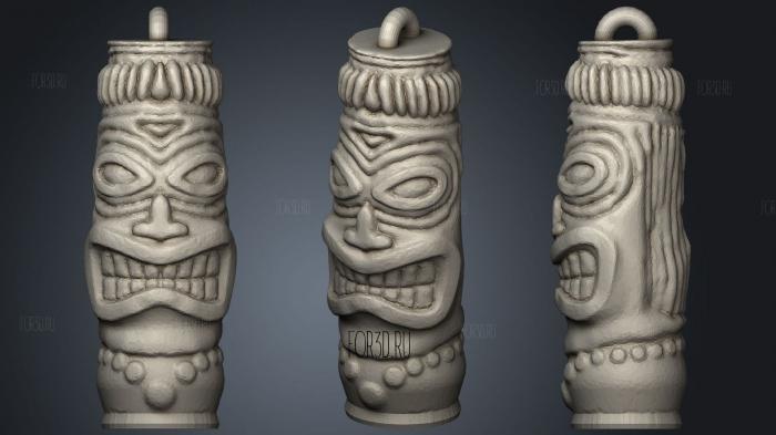 Tiki Pendant stl model for CNC