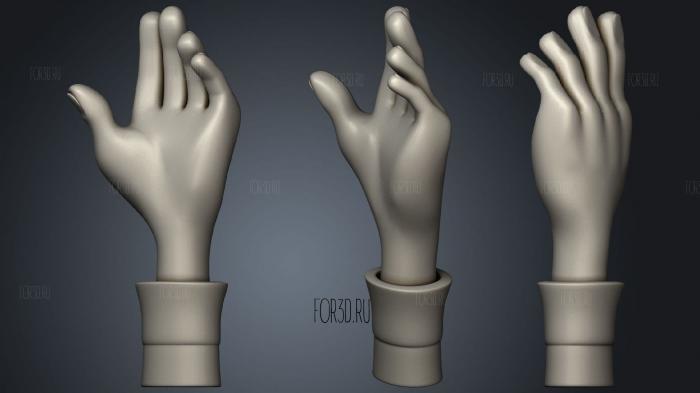 Toon hand practice stl model for CNC