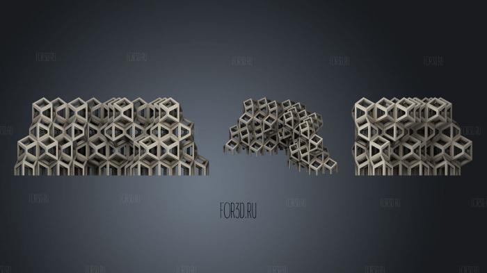 Twist Rhombic Dodecahedron Megastructure stl model for CNC