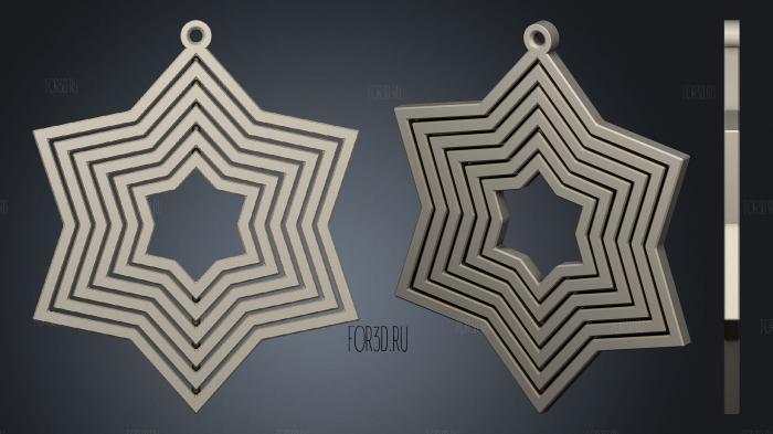 Updated Star Ornament stl model for CNC