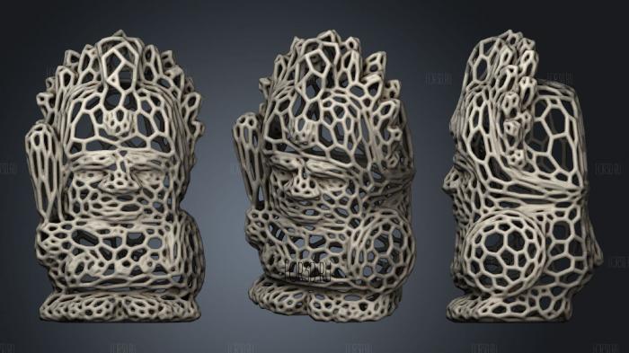 Voronoi Aztec Chief stl model for CNC