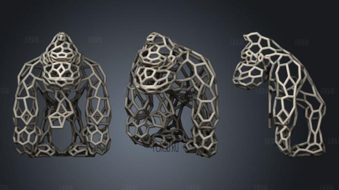 Voronoi Patterns Donkey Kong stl model for CNC