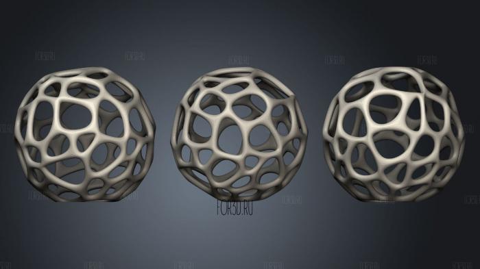 Voronoi Sphere stl model for CNC