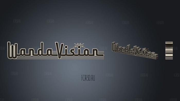 Wanda vision marvel modular logo lettering stl model for CNC