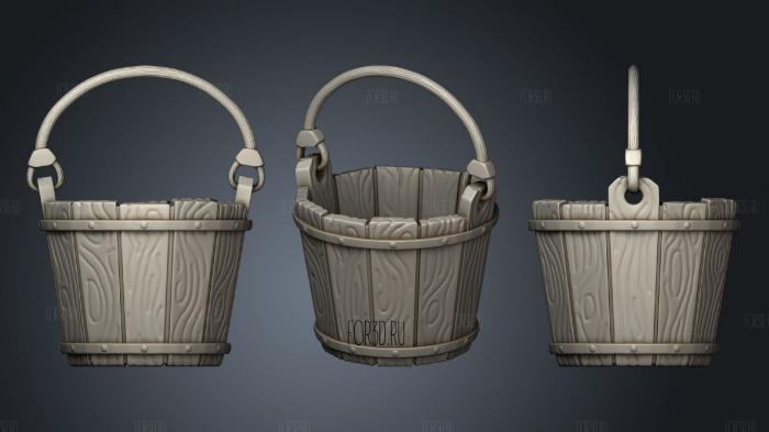 Wooden bucket 3d stl модель для ЧПУ