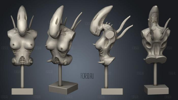Alien Xenomorph Bust stl model for CNC