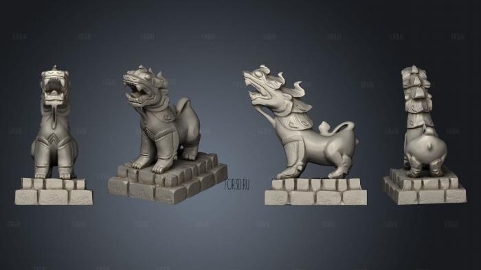 Asian Adventures 4 Foo Lion stl model for CNC