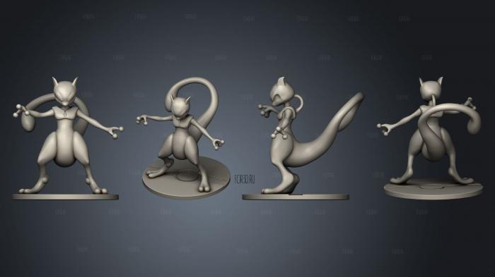 Mewtwo figure stl model for CNC