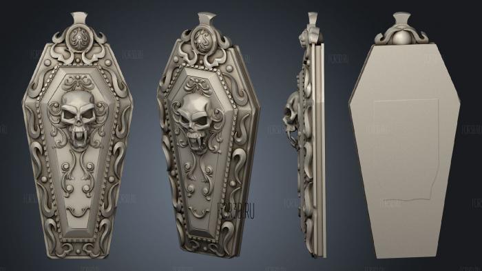 Midnight Curse Castel Props Coffin Lid stl model for CNC