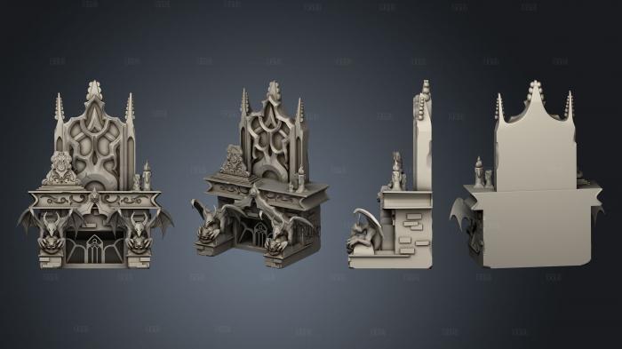 Midnight Curse Castel Props Fireplace stl model for CNC