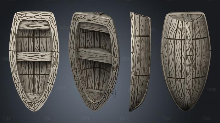 ocean wooden skiff 3d stl модель для ЧПУ