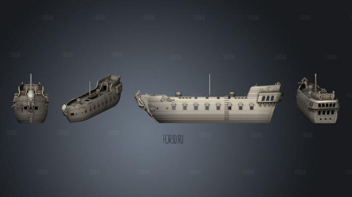 Pirate Ship Galleon stl model for CNC