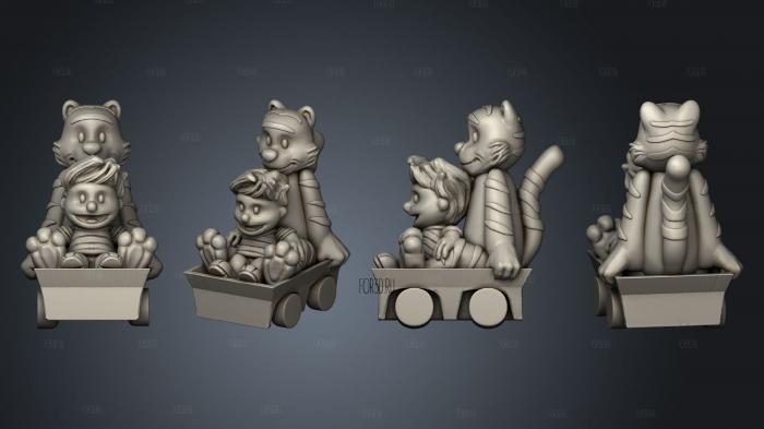 Rober Rollin Calvin and Hobbes stl model for CNC