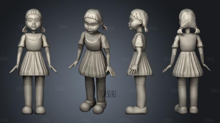 squid doll game stl model for CNC