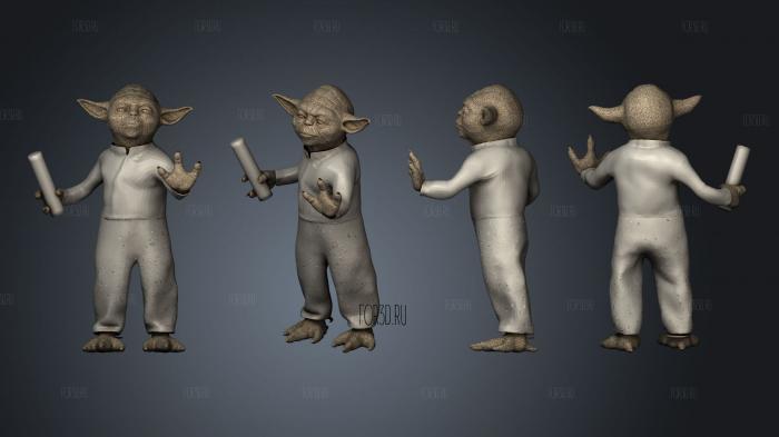 Star wars Yoda real size stl model for CNC