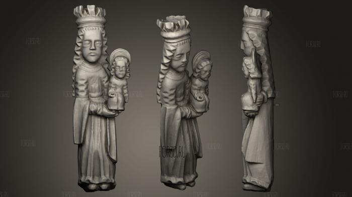 [Our Lady with Baby Jesus Kurpie region stl model for CNC