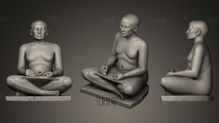 [The Seated Scribe stl model for CNC
