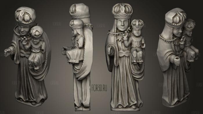 [Wooden sculpture Madonna and Child of Jan Klu 3d stl модель для ЧПУ