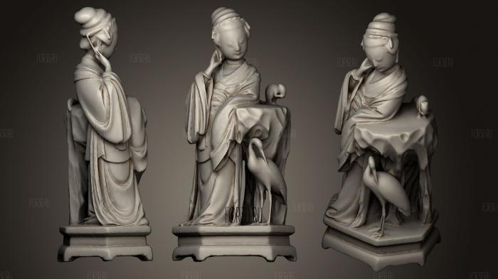 Courtesan with Heron and Squirrel stl model for CNC