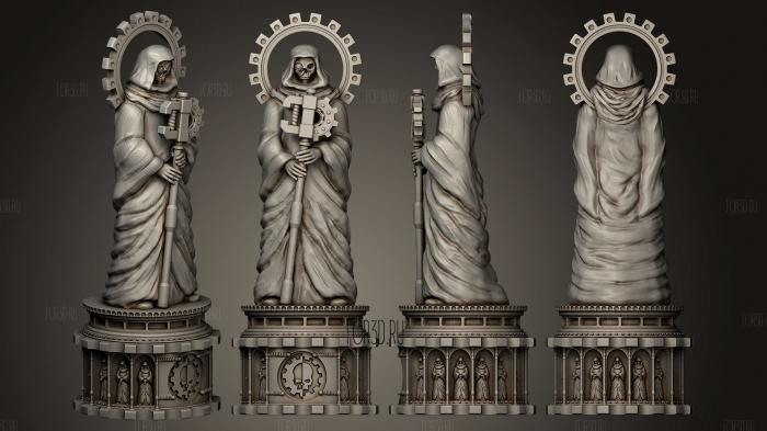 Tabletop Mechanical Priest Statue stl model for CNC