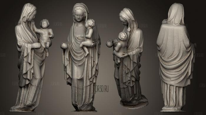 Virgin with the child stl model for CNC