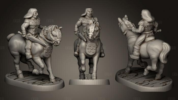 Barbarian Horseman stl model for CNC