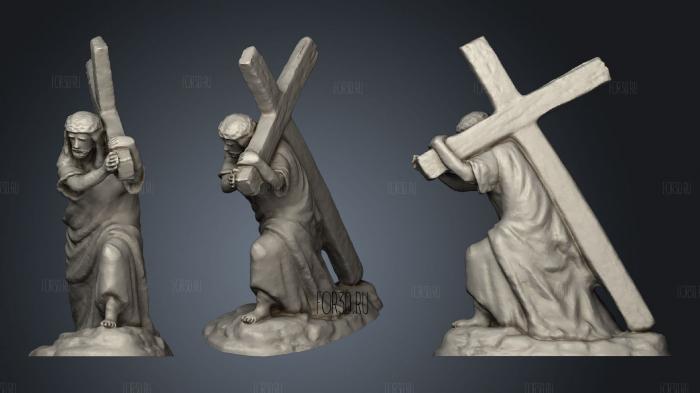 Иисус, Несущий Крест 3d stl модель для ЧПУ