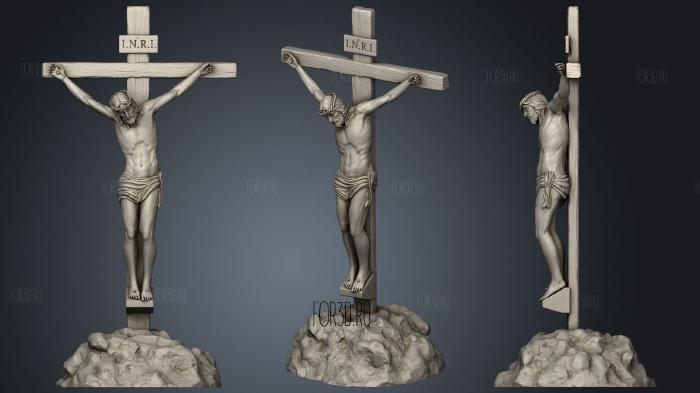 Jesus on cross fixed stl model for CNC