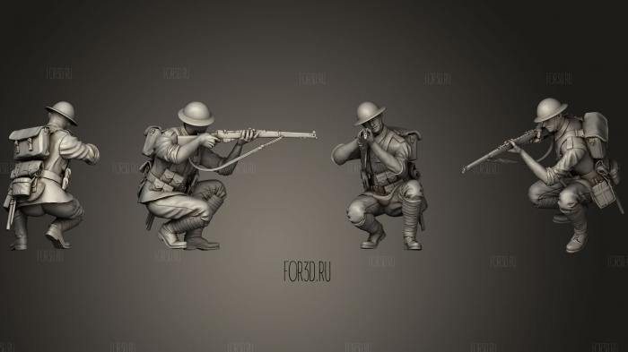 British soldiers 1 3 stl model for CNC
