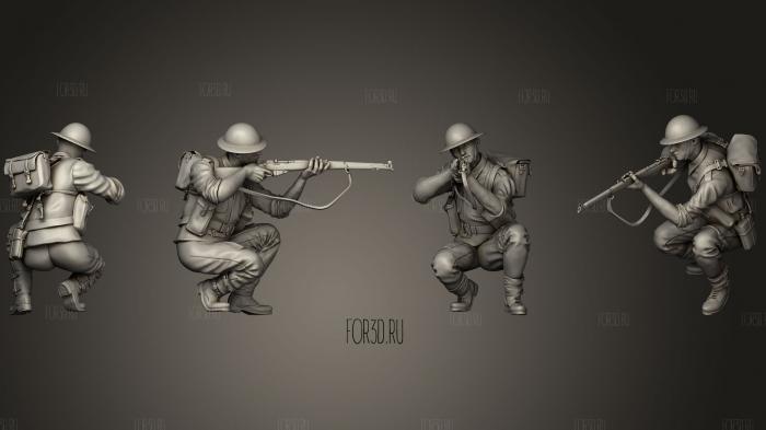 British soldiers 2 3 stl model for CNC