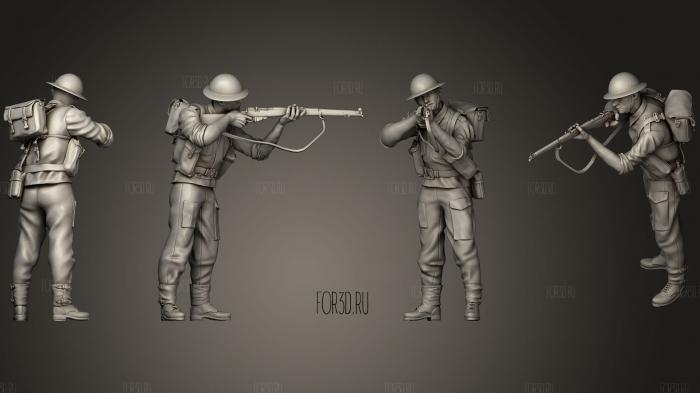 British soldiers 2 4 stl model for CNC