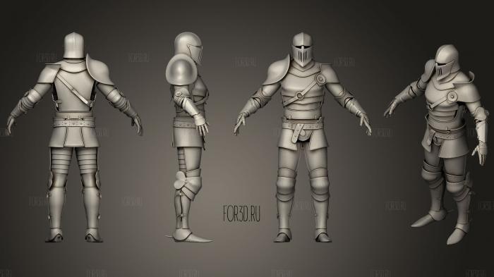 Medieval Knight Armor stl model for CNC