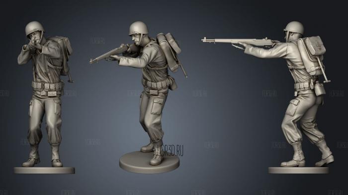 American soldier ww2 Shoot Stand A1 stl model for CNC