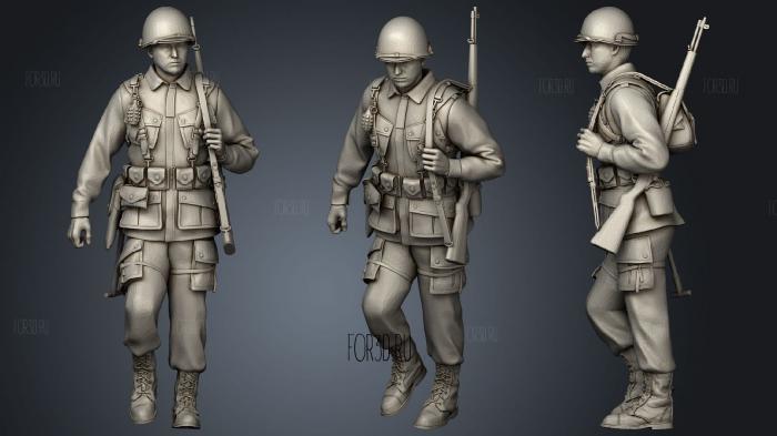 American soldiers ww2 1 stl model for CNC