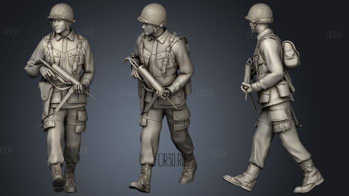 American soldiers ww2 2 stl model for CNC