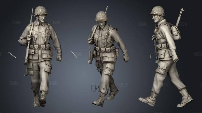 American soldiers ww2 3 stl model for CNC