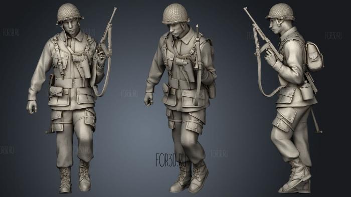 American soldiers ww2 4 stl model for CNC