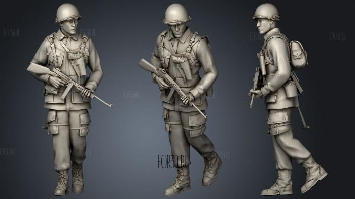 American soldiers ww2 5 stl model for CNC