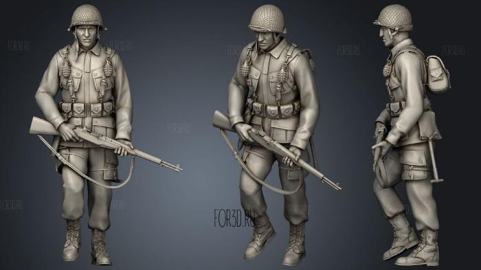 American soldiers ww2 6 stl model for CNC