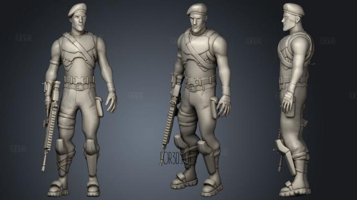 And Fortnite Garrison skin and scar stl model for CNC