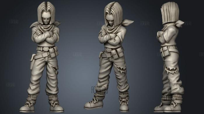 Android 17 Dragon Ball stl model for CNC