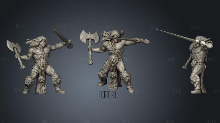 Avatars of War Barbarian Mercenary stl model for CNC