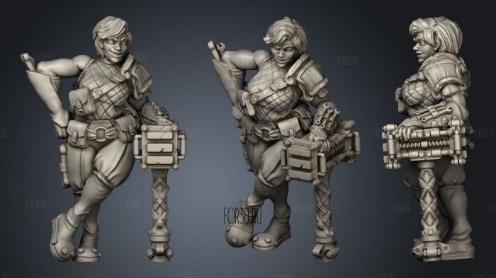 Battle Smith Female Dwarf stl model for CNC
