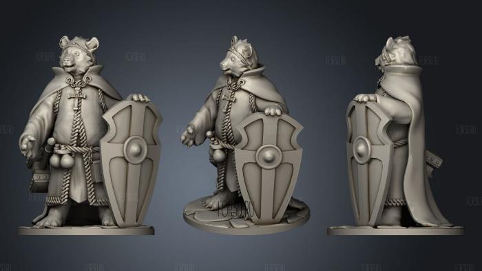 Bear Cleric Tabletop Miniature stl model for CNC
