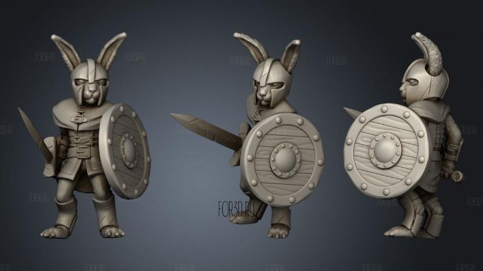 Bunny Soldier (Medium) stl model for CNC