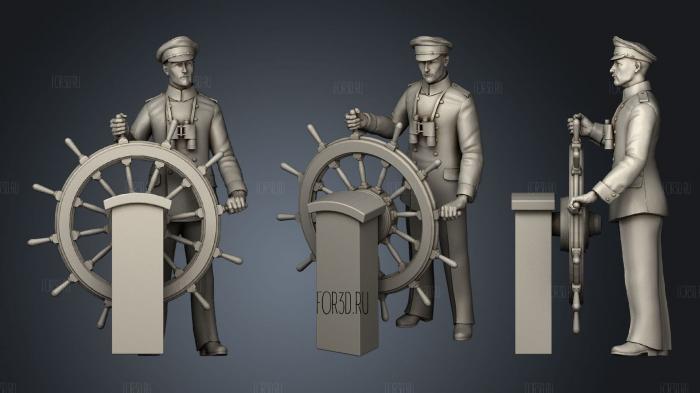 Captain and offecers of sailing ship5 stl model for CNC
