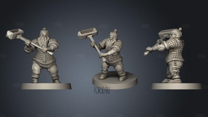Dwarf Fighter With Maul stl model for CNC