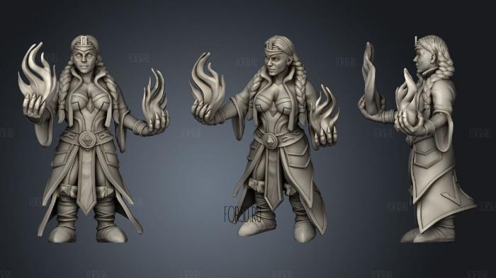 Dwarf Priestess with Fire 3d stl модель для ЧПУ