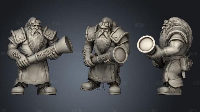 Dwarf with Spyglass stl model for CNC