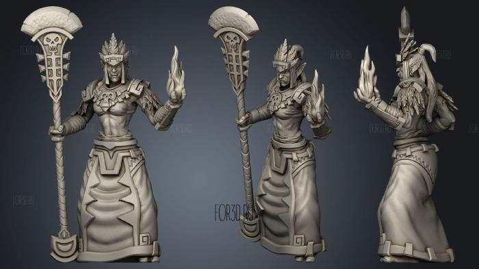 Female Priest with Staff stl model for CNC